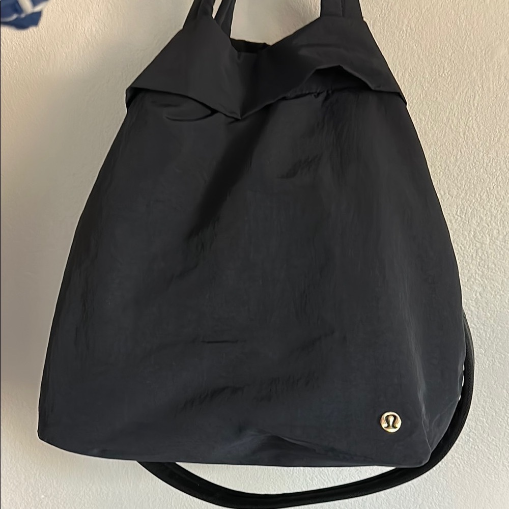 lululemon athletica Black Tote Bag with Gold Logo